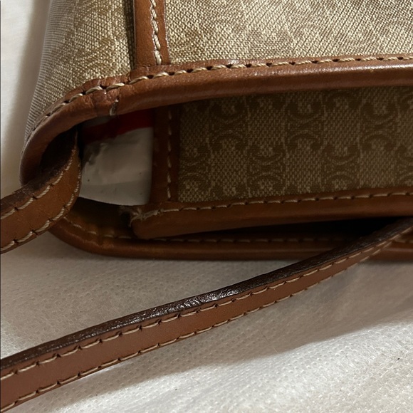 Celine Tan and Brown Monogram Messenger Bag - Picture 6 of 14